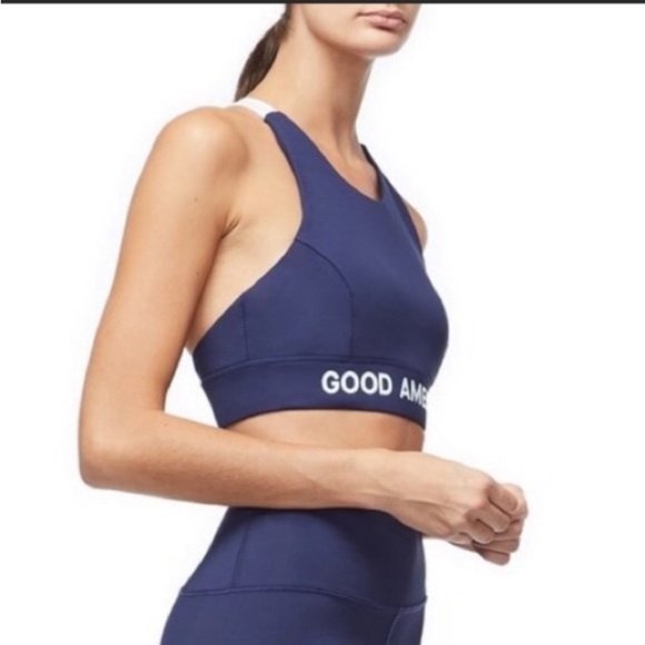GOOD AMERICAN The Core Power Navy Sports Bra NWT Workout Athletic - Picture 3 of 9
